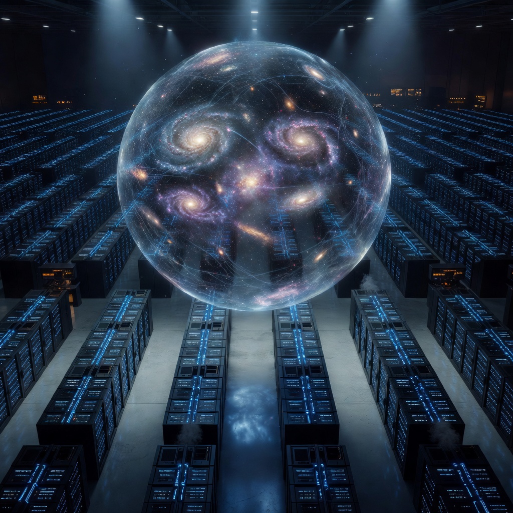 Futuristic AI system generating holographic cosmological models and scientific hypotheses
