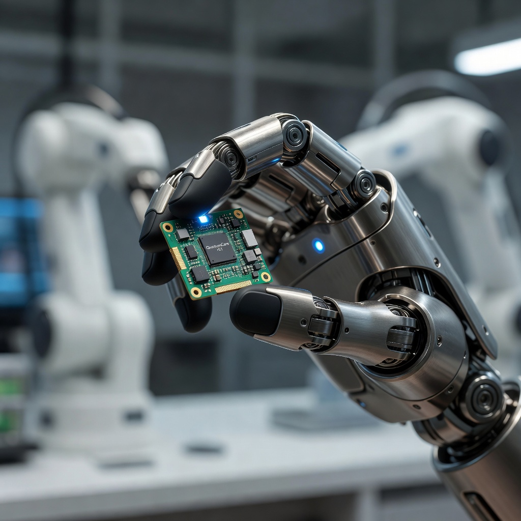 Close-up of Tesla Optimus robot hands performing a precise assembly task with small components